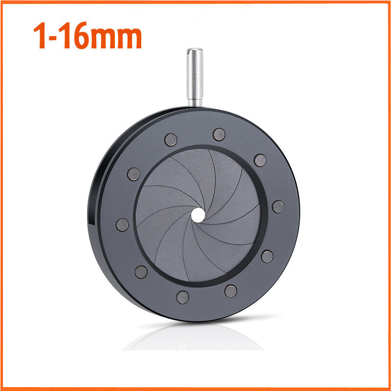 1-16mm Amplifying Diameter Zoom Optical Iris Diaphragm Aperture Condenser with 10 Blades for Digital Camera Microscope Adapter
