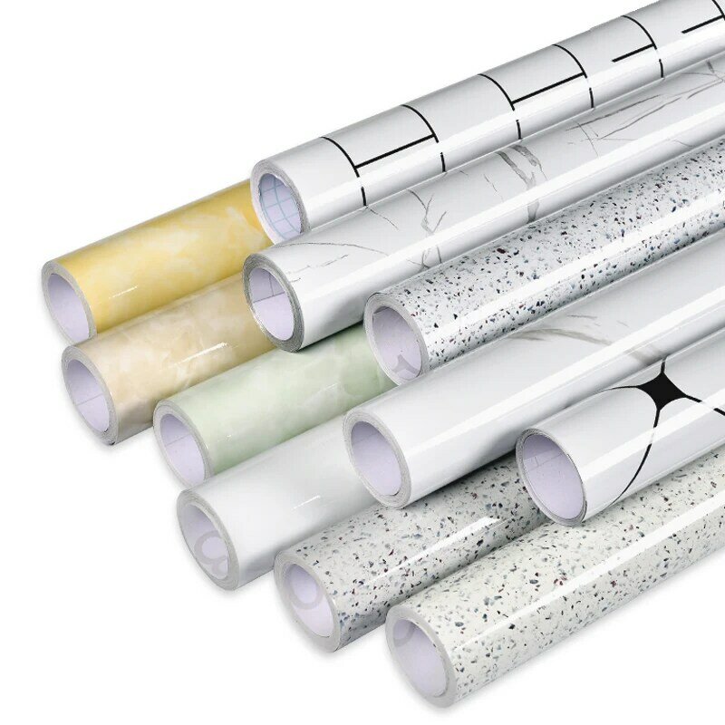 Película de vinilo de mármol, papel tapiz autoadhesivo para encimeras de cocina, baño, PVC, pegatinas de pared impermeables, 5 M/ 10 M