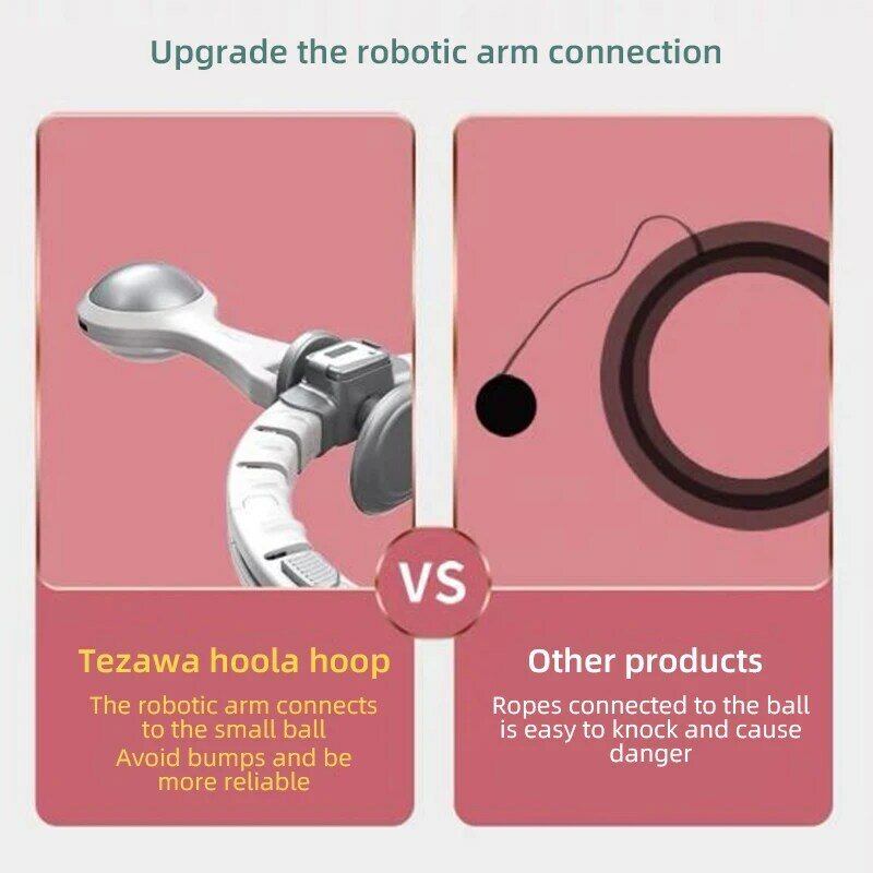 TEZEWA Detachable Fitness Hoop Weighted Hoola Hoop Grey Smart Electronic Counting Hoop Adjustable Fit for women Lose Weight