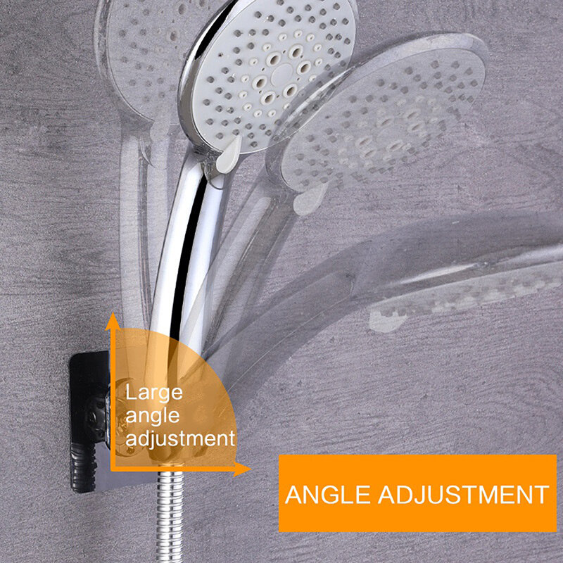 Adjustable Shower Head Holder Self-adhesive Handheld Drill-free Showerhead Rack Punch-free Chrome Bathroom Wall Mount Bracket