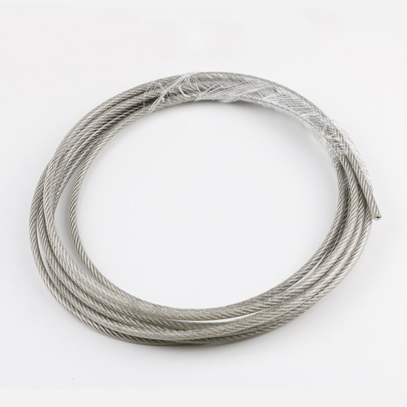 10/20/30 Meter Steel PVC Coated Flexible Wire Rope Soft Cable Transparent Stainless Steel Clothesline Diameter 3/4mm Wire Rope