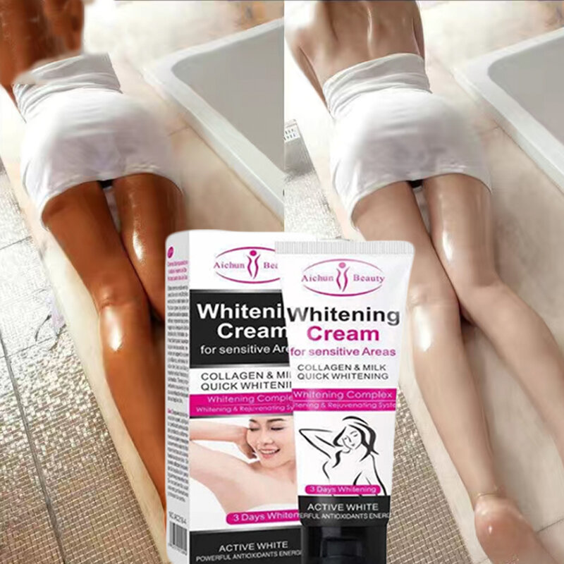 Crema blanqueadora para axilas, loción corporal íntima blanqueadora para axilas, piernas y rodillas, 3 días