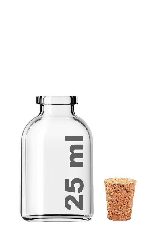 Afracam-efaf-botella de vidrio con tapón de corcho, 25 Ml / 25 Cc, con tapón