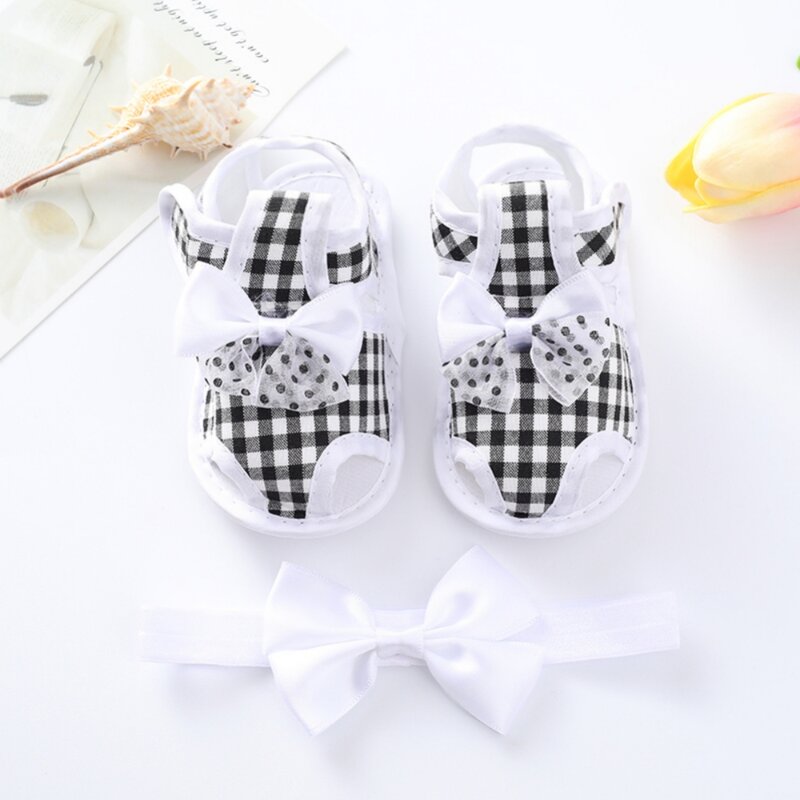 Weixinbuy-Sandalias antideslizantes con flores para primeros pasos, zapatos de princesa y banda para el pelo, regalo para fiesta de bebé, de 0 a 12 meses