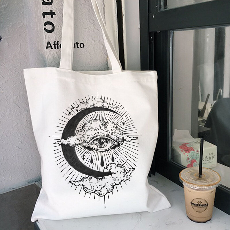 Gotycka torba brezentowa Vintage Harajuku szkoła damska torba na ramię duża pojemność Casual Punk Vintage Anime torebka torba