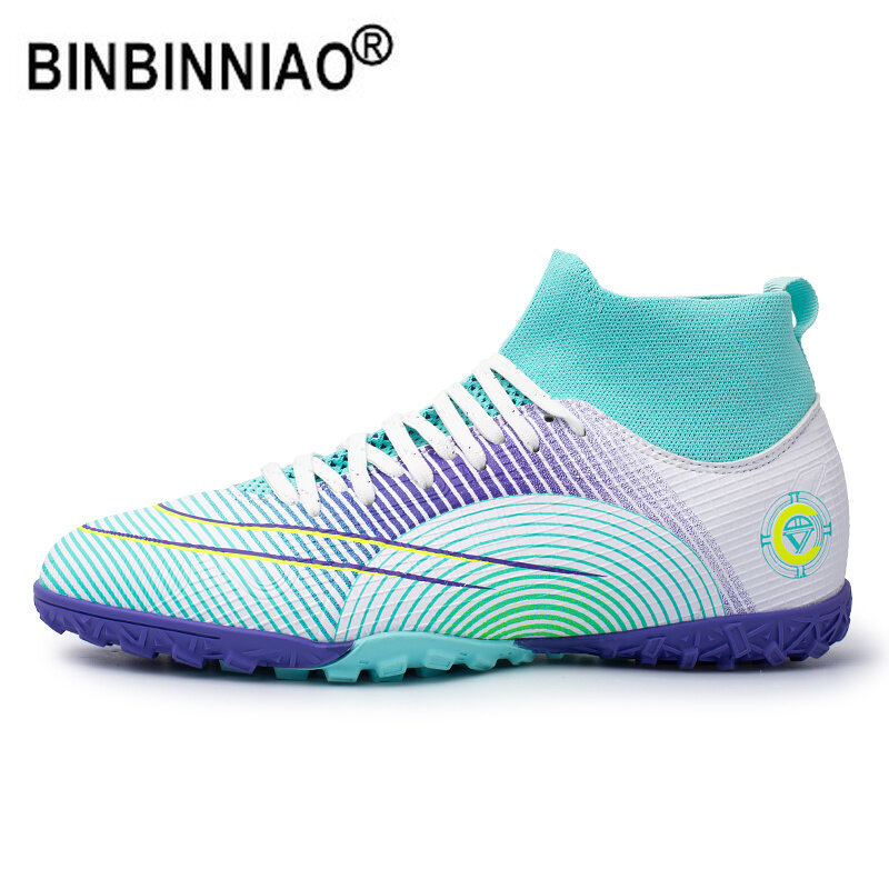 2022 المهنية Binbinniao حجم 30-45 أحذية كرة القدم الرجال أطفال بنين أحذية رياضية الأصلي أحذية كرة القدم Ag Tf كرة القدم المرابط كرة القدم كرة الصالات
