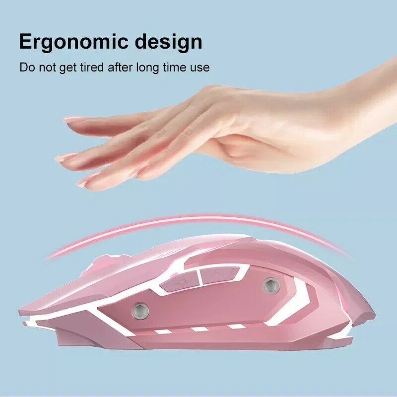 Wire Gaming Mouse Silent Mause Ergonomic 4 Keys Backlit Mini Magic Mouse For Laptop Computer PC Gamer Silent Mouse Gift For Girl