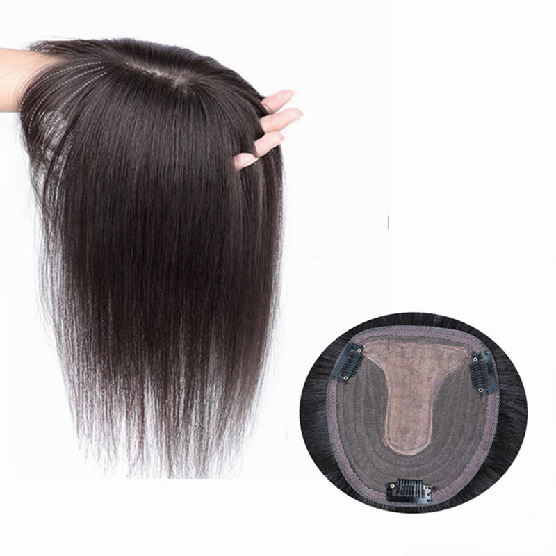 Halo Lady Beauty Lace Base Human Hair Toppers Brazil Natural Hairpiece Clip In Extension untuk Hair Volume Non-remy Machine