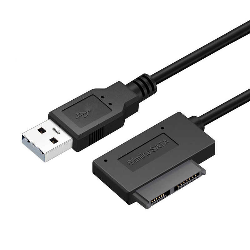 Cable convertidor de línea de transmisión fácil SATA a USB2.0 6 + 7P, Cable adaptador externo para ordenador portátil