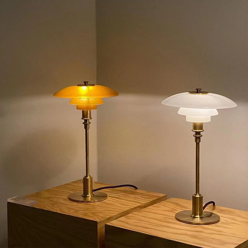 Danish PH 3/2 Desk Lamp Nordic Style Post-modern Minimalist Creative Living Room Study Hotel Soft Bedside Decor Glass Table Lamp