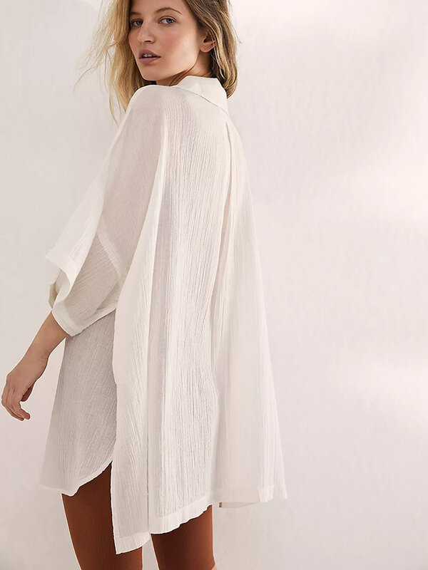 Fitshinling Bohemian 2023 Robe covers-ups oversize Beach Dress outfit per le donne stampa bagno colorato Sexy Outing Summer pareo