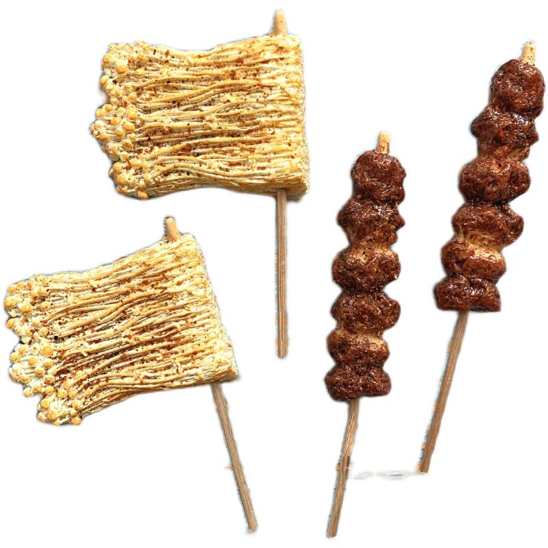 original barbecue refrigerator pasted beef kebab and Flammulina velutipes three-dimensional simulated food magnetic decoration