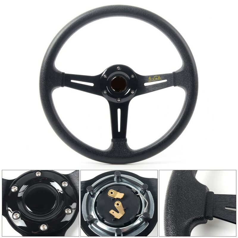JDM Sports Steering Wheel Universal Modified Car Racing Steering Wheel 14 Inch 350mm Aluminum Moving Rudder Universal Fit JDM