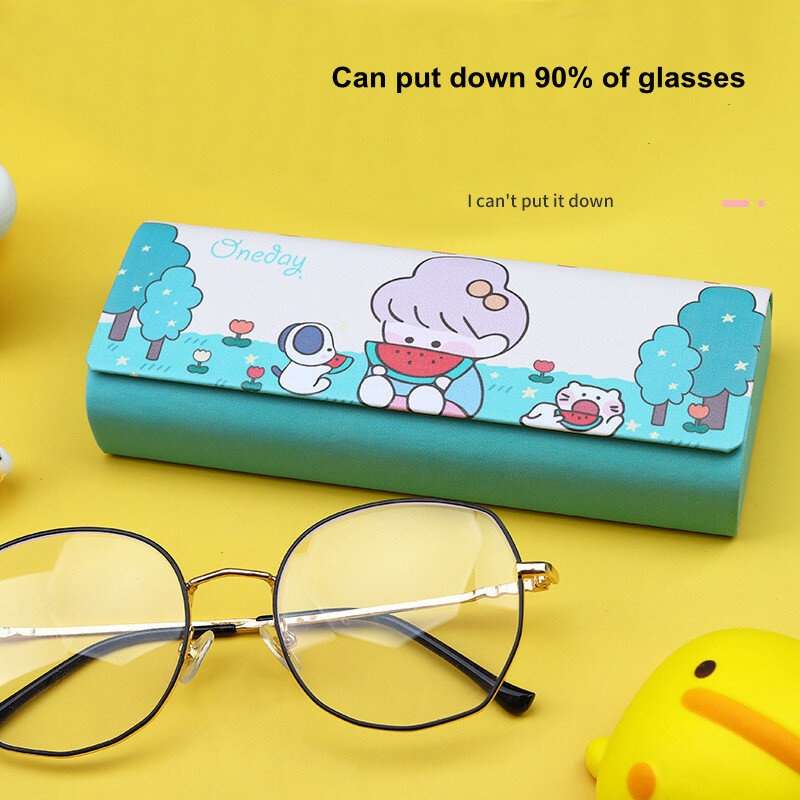 Estuche portátil para gafas con imán, caja protectora de viaje, contenedor de accesorios, colores de anime caramelo