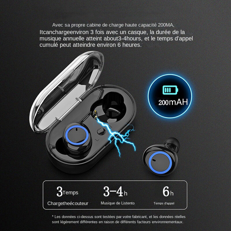 LMC Y50 auricolari Bluetooth Tws nell'orecchio Bluetooth 50 pulsanti Stereo sportivi da corsa con microfono cuffie Wireless universali Consegna rapida