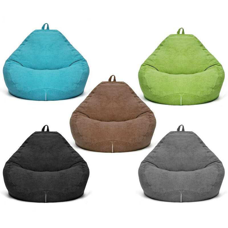 Lazy Sofa Cover Solid Chair Covers Without Filler Linen Cloth Lounger Seat Bean Bag Pouf Pouf Couch Tatami Living Room Bean Bags