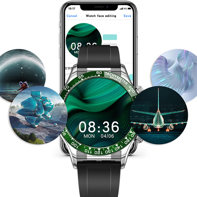 Reloj inteligente con Bluetooth para hombre y mujer, pulsera deportiva con llamadas, NFC, Dial personalizado, frecuencia cardíaca, ECG + PPG, para Android y HUAWEI, novedad de 2022