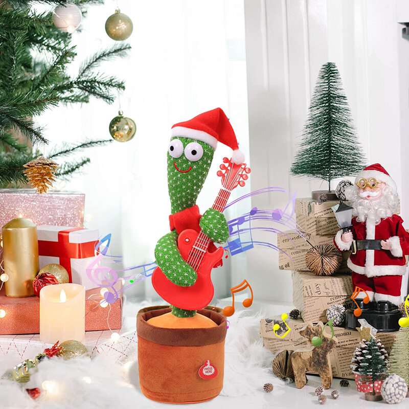 Christmas Decoration 2023 Dancing Cactus Electron Plush Toy Soft Plush Doll Babies Cactus Can Sing Dance Birthday Present Gift
