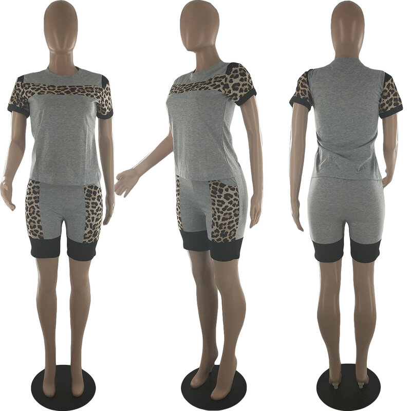 2021new estilo terno casual leopardo emenda de duas peças terno europeu e americano moda roupas femininas