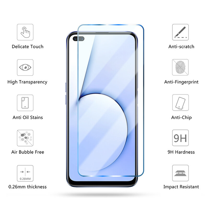 3PCS Protective Glass For Realme 8 7 Q3 6 Pro 8 8i 7 Screen Protector For Realme C21 C25s C21y C11 C3 GT Neo 2T Narzo 30 Glass