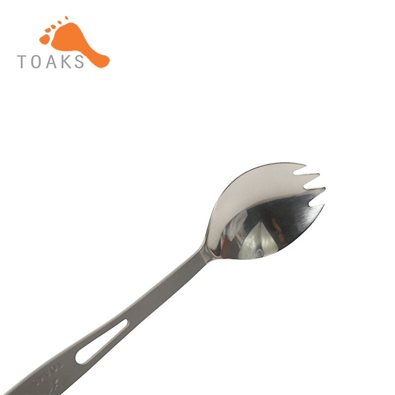 TOAKS SLV-01 Titanium Spork Semi-Polished Outdoor Picnic and Household Dual-Use Tableware Spoon 168mm 18g