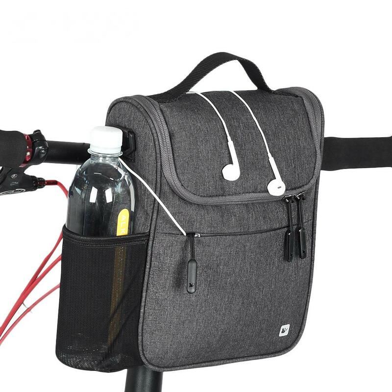 Rhinowalk-bolsa para manillar de bicicleta, bolsa para marco de tubo frontal, resistente al agua, de poliéster, 5L