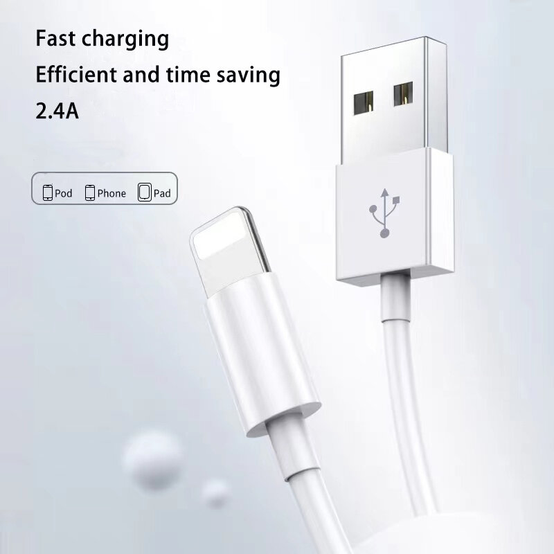 2.4A Charge Rapide Câble USB Pour iPhone 13 12 11 XS XR X 8 7 6S 5S Cordon Charge Rapide de Téléphone Portable Rapide de Câble de câble de Chargeur de Données