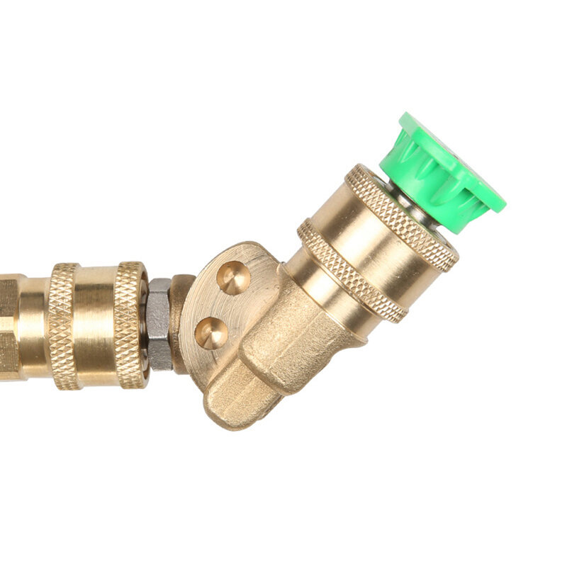 High Pressure Washer Rotary Joint Nozzle 180 Degrees Rotation 5 Angles 4500psi Stainless Steel Brass Quick Connector