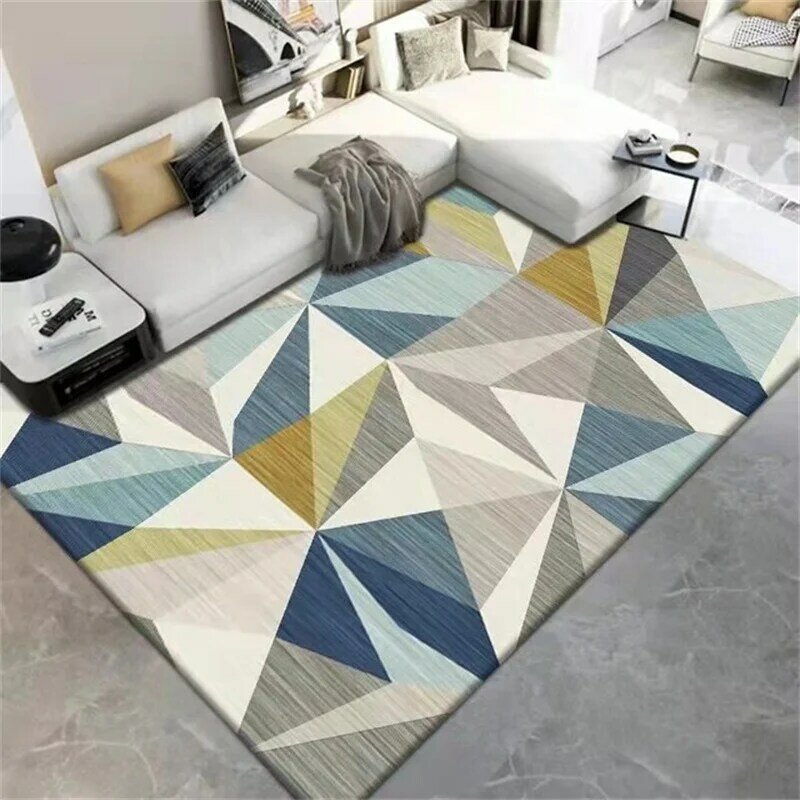 Geometryczne dywany i dywaniki do sypialni puszyste maty podłogowe konfigurowalny domowa Sofa salon mody trendy dywany
