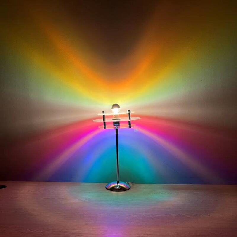 Lámpara de mesa de atardecer con proyección de luz nocturna arcoíris, decoración del hogar, USB, iluminación de fotografía LED para decoración de pared