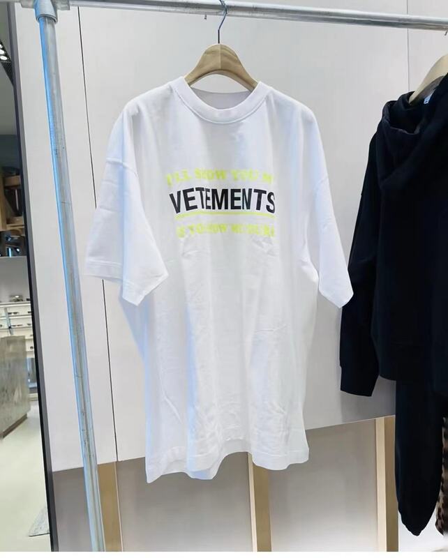 Oversized Vetements Men T Shirt High Quality Letter Printing Standard High Street Loose Round Neck T Shirt