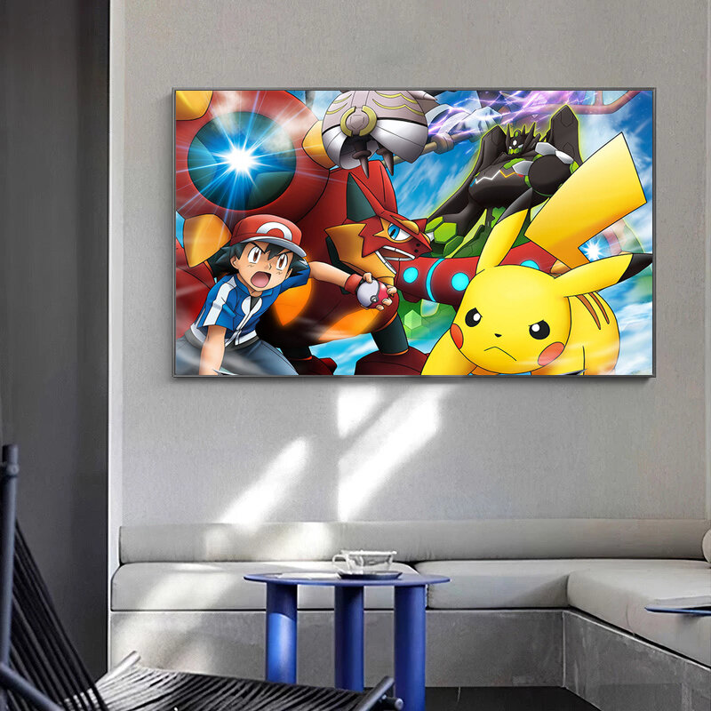 Anime Cartoon Pokemon obraz ścienny na płótnie Pikachu Eevee grafiki do pokoju dziecięcego plakat dla dzieci sypialnia Home Decor prezent Cuadros