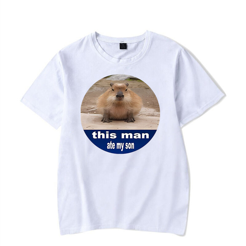 This Man Ate My Son Capybara T Shirt Hip Hop Streetwear Funny Tshirt Cotton Men Top Harajuku Tee Shirt for Male Clothing T-shirt