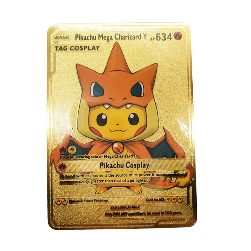 Pokemon Pikachu Metal Cards Vmax Mewtwo Charizard Collection Card Toys Birthday Gifts For Children
