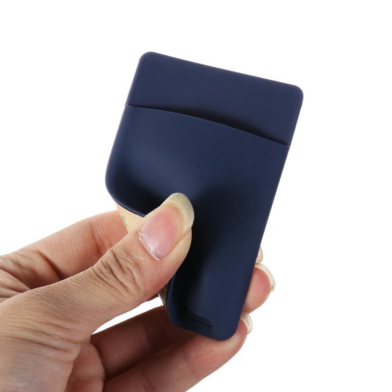 Universal กระเป๋าเงินใส่โทรศัพท์กรณีซิลิโคน Self-Adhesive ID กระเป๋าใส่บัตรเครดิต Stick บนโทรศัพท์มือถือกระเป...