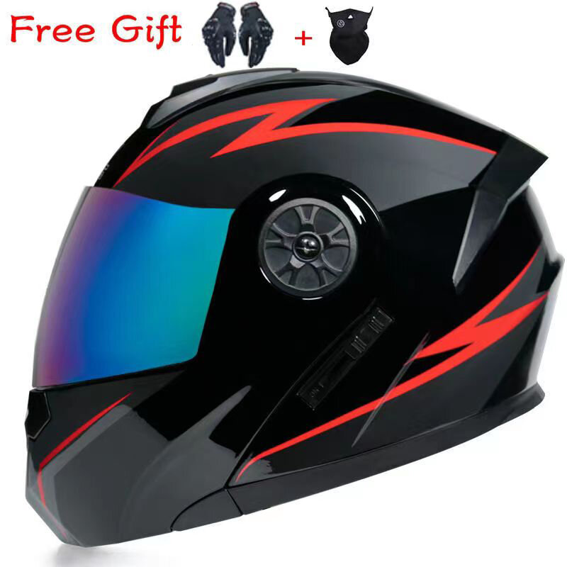 El último casco de motocicleta para adultos, casco de seguridad general antiniebla de doble lente para las cuatro estaciones para hombre y mujer