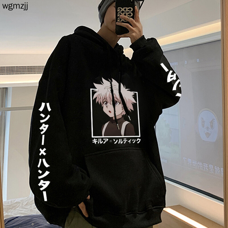 Hunter x hunter hoodie anime hoodies moletons soltos manga longa pulôver inverno quente roupas femininas roupas masculinas