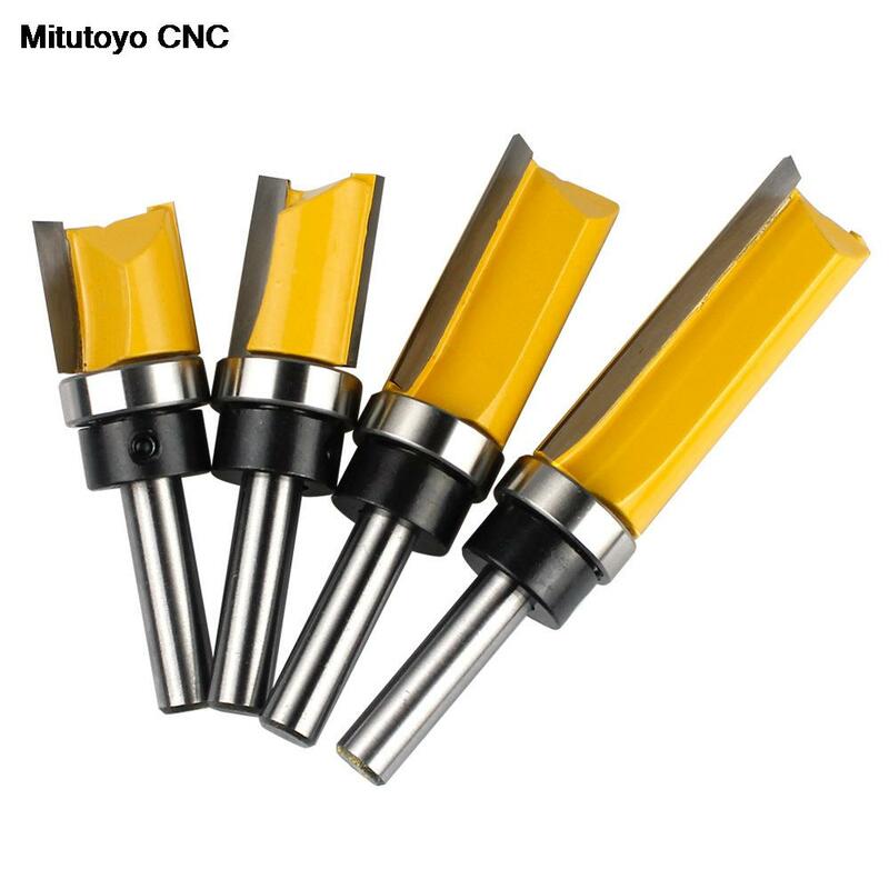 8mm Shank Cutter Template Trim Hinge Mortising Router Bit Straight End Mill Trimmer Cleaning Flush Trim Tenon Woodworking Tools