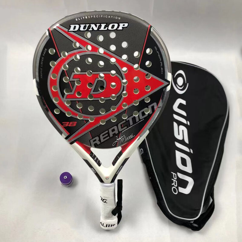 O dunlop raquete de tênis padel praia raquete de tênis de fibra de carbono completo eva rosto raqueta