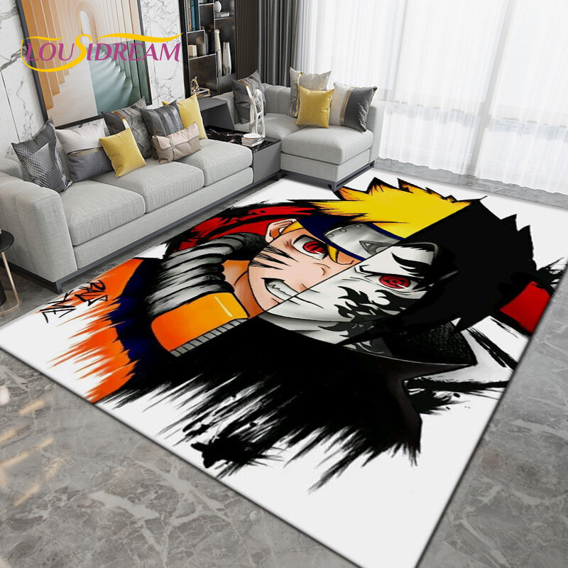 Tappeto Anime N-Naruto tappeto grande tappeto per soggiorno decorazione camera da letto per bambini, tappetino da gioco per bambini, tappetino antiscivolo per bagno