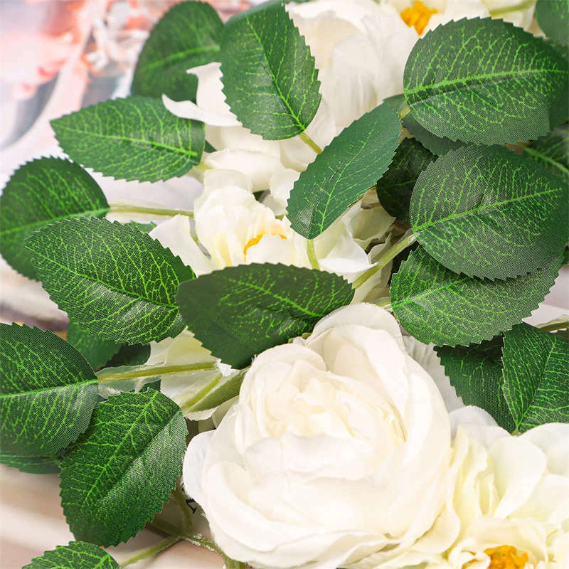 10/30/50Pcs Rose ใบประดิษฐ์ Greenery Fake Rose ดอกไม้ใบ DIY Craft งานแต่งงานตกแต่งบ้าน Rose ช่อดอกไม้อุปกรณ์เสริม