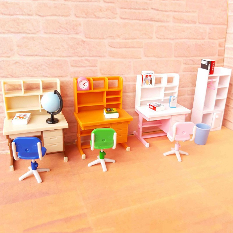 J.DREAM-juguete de cápsula Gashapon para niños, minisilla nostálgica de estudio, escritorio, estantería, armario, modelo en miniatura, adornos de mesa, regalos