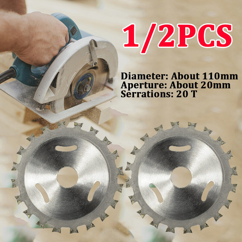 20T Alloy Saw Blade 110mm Ultra-thin Double Side Carbide Cutting Blade Woodworking Drilling for Wood Crystal Bottle Pipe Steel