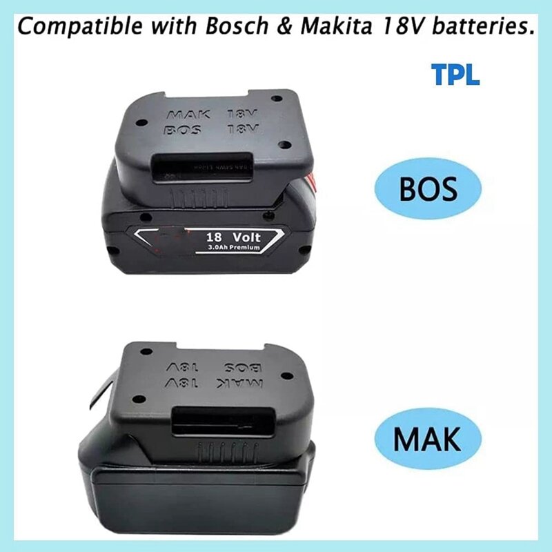 Lot de 6 supports de batterie pour Makita 18V, également pour les supports de batterie 18V/clip de ceinture, support mural