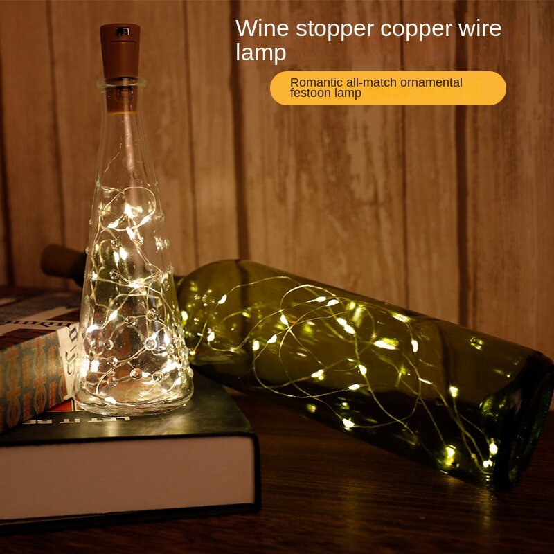 Luzes da corda de cortiça da garrafa de vinho do diodo emissor de luz da barra luzes da corda do fio de cobre do natal da decoração do feriado guirlanda