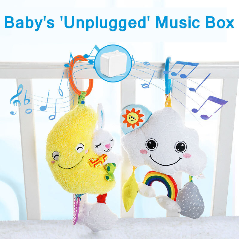 Moon Cloud Dora Bell-Colgante para cochecito de bebé, campana de tracción para cama, juguete educativo para recién nacido, juguetes de peluche
