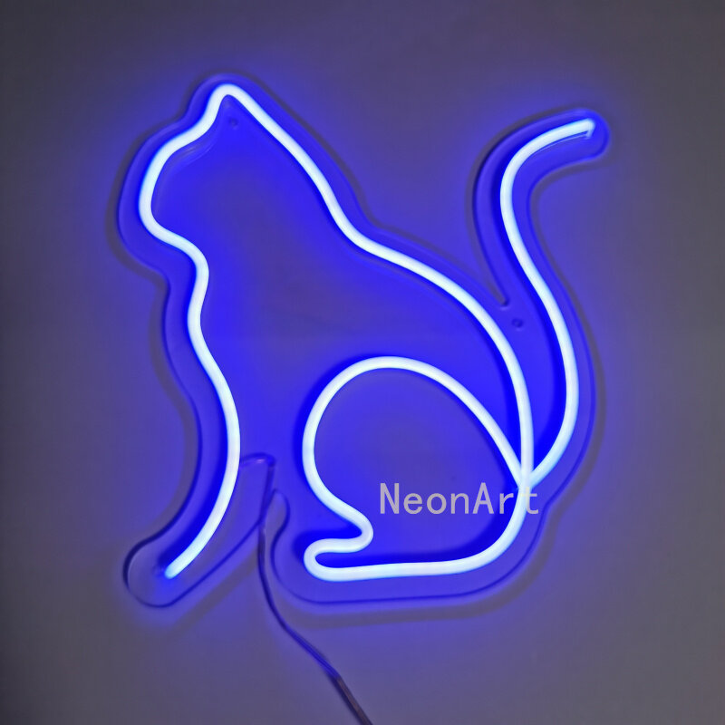 Personalizado-neon-sinal andando gato sinal-lâmpadas decorativas customizável quarto-lâmpada de decoração-mesa de luz de parede para quarto