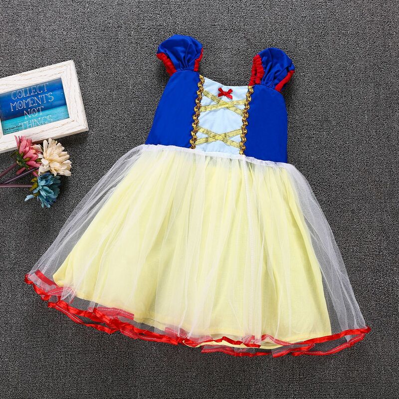 Baby Girls Cosplay Snow White  Princess Dress Birthday Costume Halloween Children Christmas New Year Party Clothes