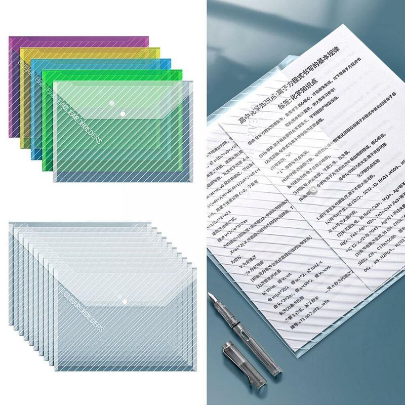 A4 Transparente File Bag Waterproof Large Capacity Transparente Plastic Folder Para Armazenar Arquivos E Organizar Desktop Clipb W5T0