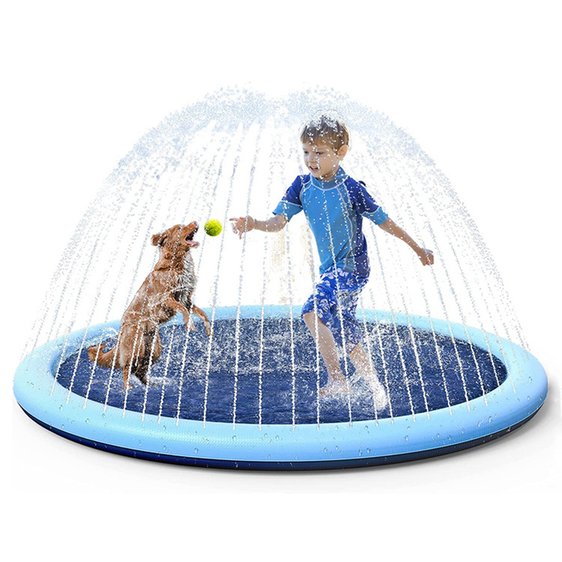 170*170Cm Hewan Peliharaan Kolam Renang Hewan Peliharaan Sprinkler Pad Tiup Air Semprot Tikar Bak Mandi Musim Panas Bermain Dingin Tikar Bak Mandi Anjing